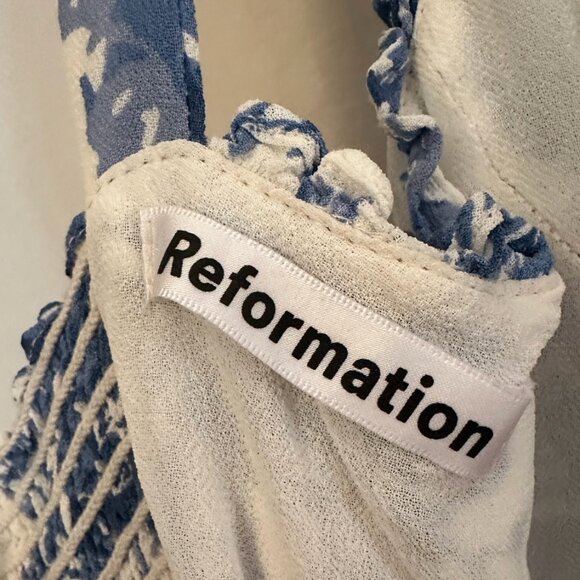 *Reformation* Nikita Midi Dress | Olympia Pattern | Blue Toile Floral | EUC - Picture 7 of 7